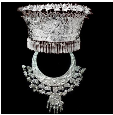 儿童&成人苗族侗族头饰 苗族苗银帽子 苗族舞蹈演出头饰 苗族项圈