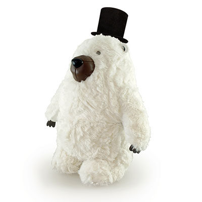 趣味绅士熊书档摆件手工皮质可爱动物玩偶礼物办公室家居装饰