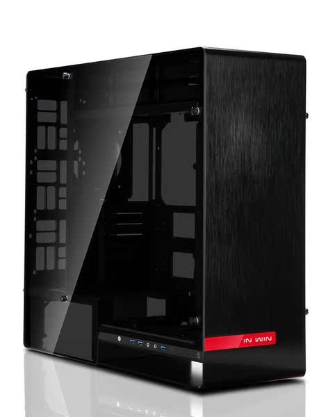 迎广in win 909 904plus 901电脑台式机箱全铝侧透/钢化玻璃银黑