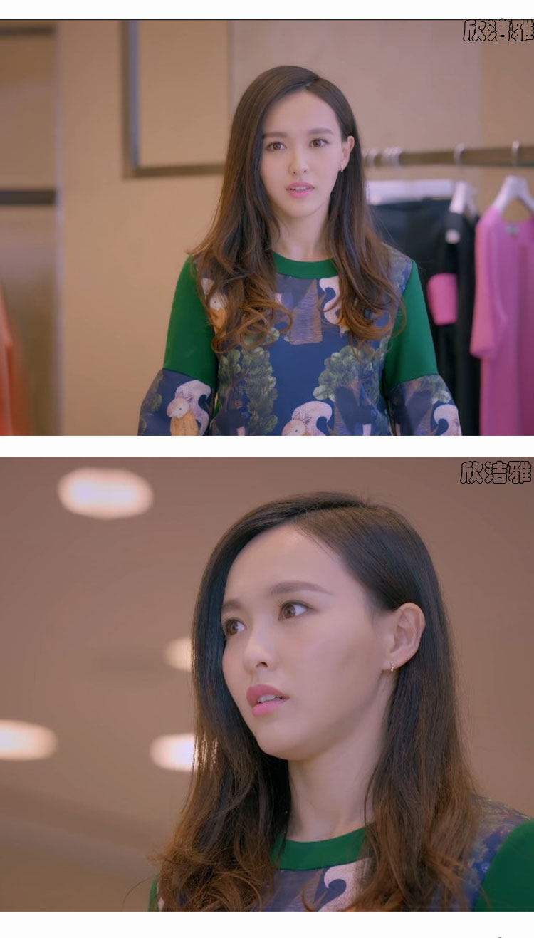 9135#秋冬新款克拉恋人高雯米朵唐嫣明星同款时尚印花裙两件