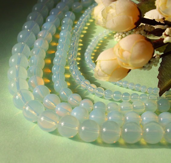 diy饰品配件手工发簪头饰材料头饰配件仿蛋白石珠子