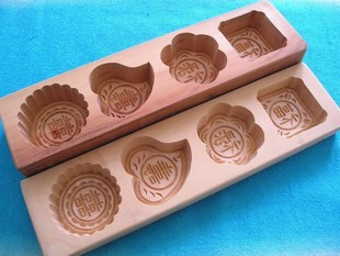 精致木质月饼模糕点模馒头模具卡花模具饼模木模福禄寿喜点心模具