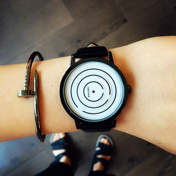 概念无指针极简创意手表女学生韩版简约个性情侣手表一对时尚男表