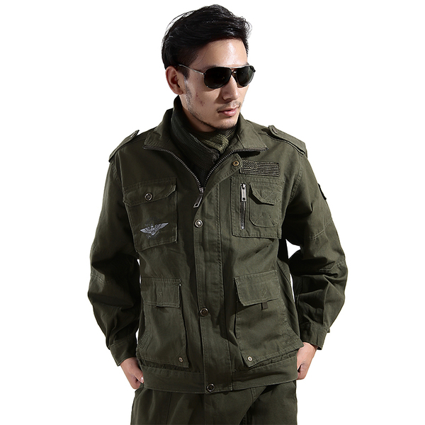 军迷野战作训101空降师纯棉套装电焊劳保多口袋耐磨长袖工装外套