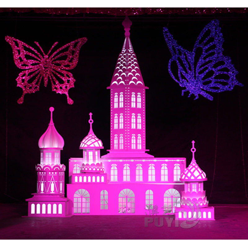 新款婚庆道具pvc立体城堡婚礼雕花平面城堡浪漫温馨镂空公主城堡