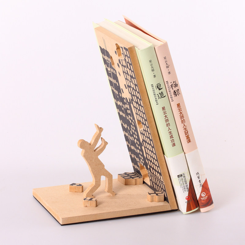 【自然的风家居旗舰店】自然的风 特色书档 书立 书架 书夹 书靠 办公