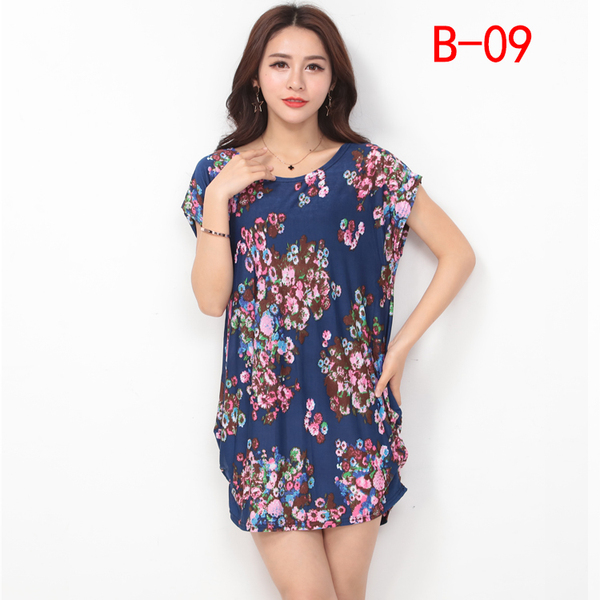 夏季女连衣裙批睡衣冰丝裙大码女装宽松胖mm孕妇装中长款连衣裙