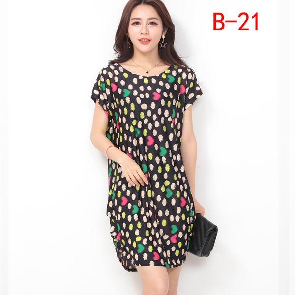 夏季女连衣裙批睡衣冰丝裙大码女装宽松胖mm孕妇装中长款连衣裙