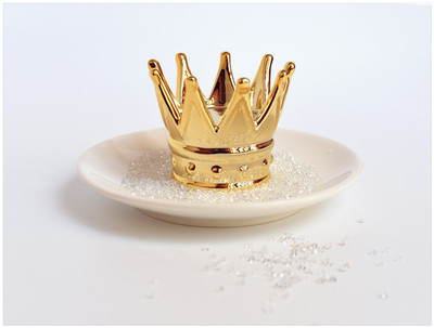 [tg]现货原创imperial crown tray金色皇冠首饰收纳陶瓷盘拍摄