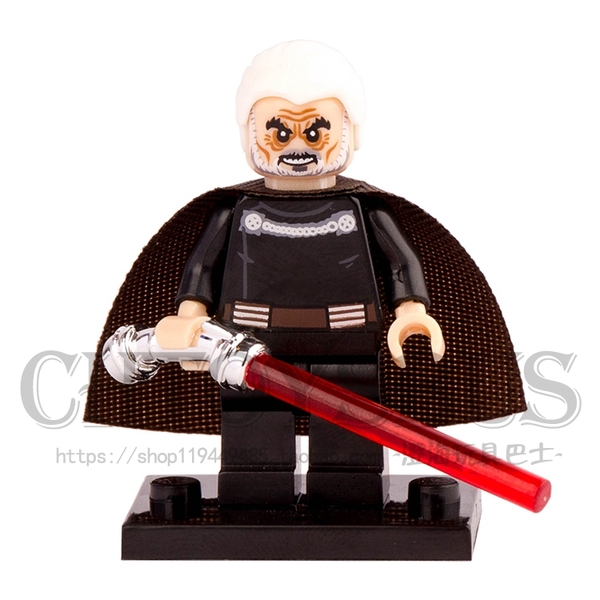品高星球大战starwars杜库伯爵弯把光剑拼装积木人仔玩具兼容s牌