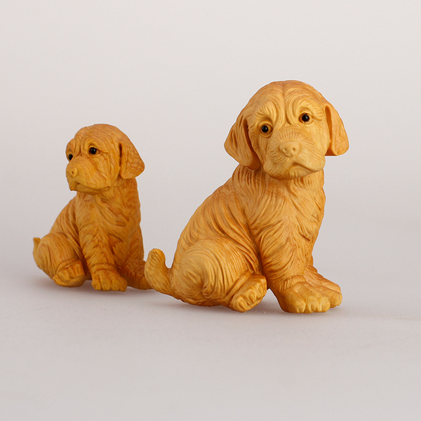 东阳小叶黄杨木雕摆件雕刻 十二生肖动物狗手把件根雕工艺品