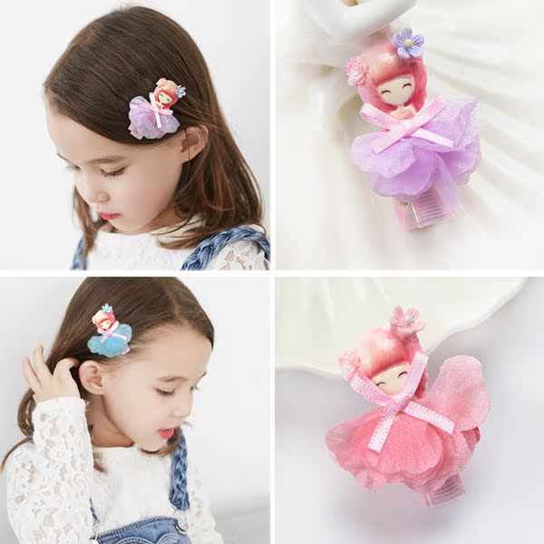 儿童发夹女童公主小发夹宝宝头饰可爱小童发卡边夹发饰超仙美饰品