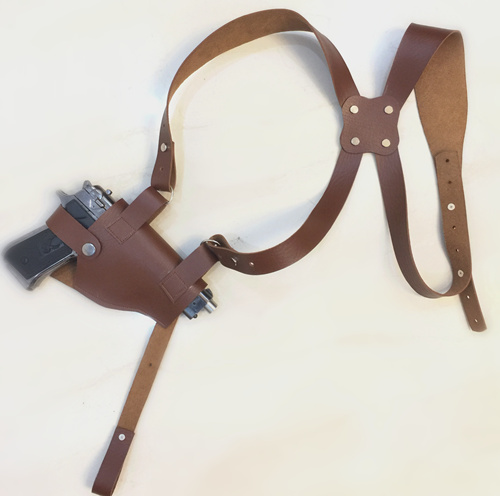 影视舞台道具92/64//1911/m9式手枪牛皮腋下枪套007电影版x背带