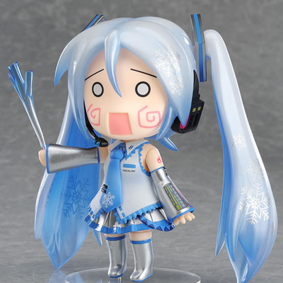 高档初音未来手办 祖国q版粘土动漫雪初音模型 可动关节换脸公仔