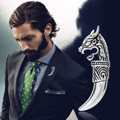 欧美男士西服胸针领饰韩国饰品狼头别针西装配饰礼服潮男胸花