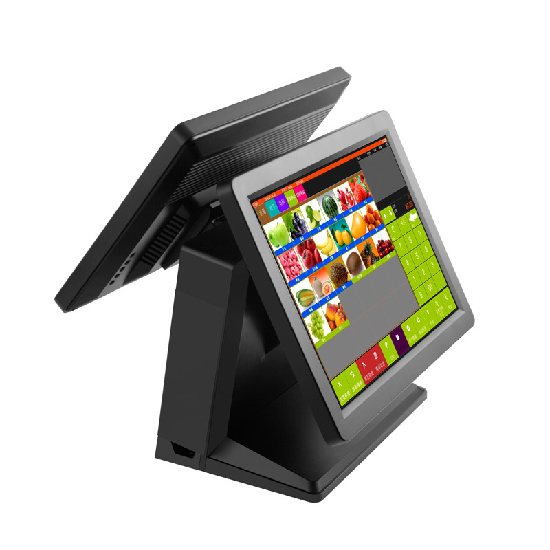 顶尖ap-b6000d双屏触摸屏收银机一体机pos收款机超市收银餐饮奶茶