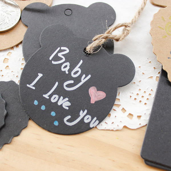 空白心形圣诞树等书签自制diy书签吊牌许愿贺卡标签留言涂鸦卡片