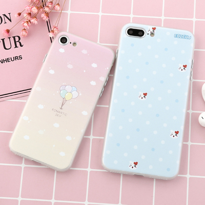新款可爱简约小清新iphone7手机壳苹果7plus硅胶超薄全包防摔女款