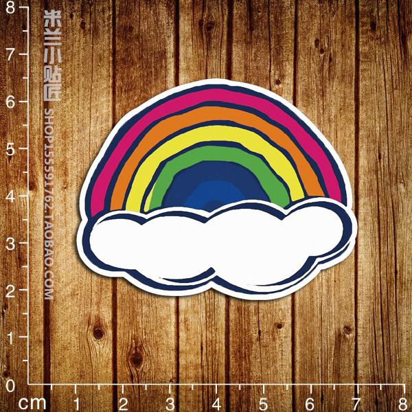 小清新彩虹笔记本贴画 汽车贴纸旅行箱贴3m防水墙贴 涂鸦手机0521