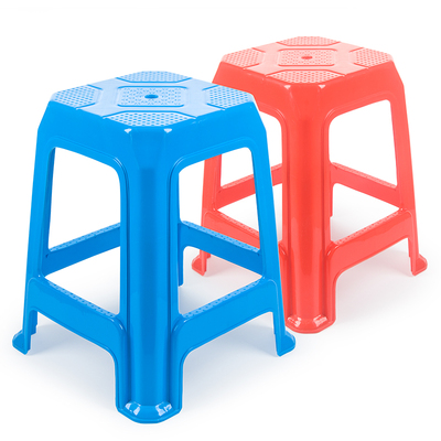 塑料高凳子加厚方凳餐桌凳成人家用塑料板凳五福字高凳子椅子