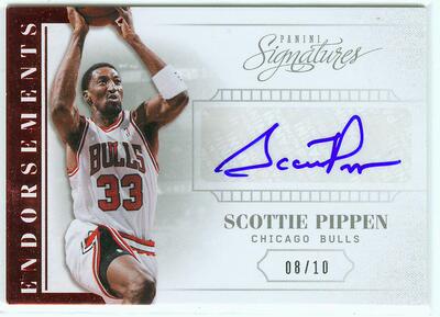 【mj卡世界】nba球星卡 panini 公牛队 皮蓬 亲笔签字卡限10