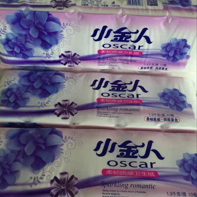 小金人柔韧质感系列4层无芯原生木浆卫生纸1300克10卷13.9一提