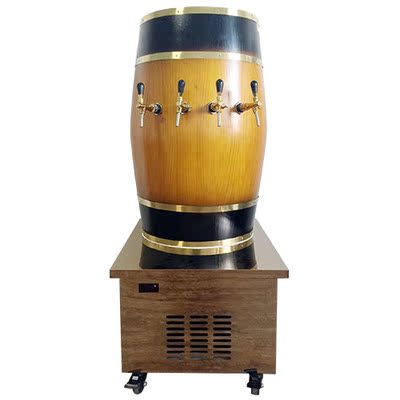 扎啤机 商用橡木桶罐式扎啤机啤酒机单罐水冷三头 四头扎啤机