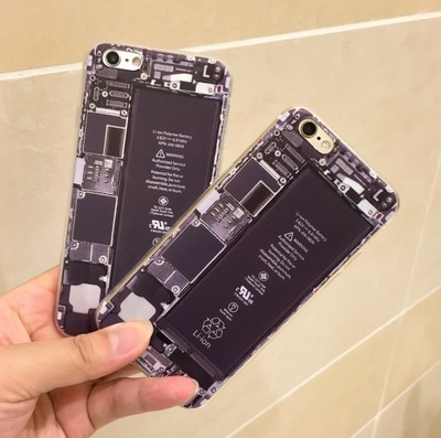 創意電路板iphone7/6s/6/plus手機殼個性電池圖蘋果7保護套5se軟