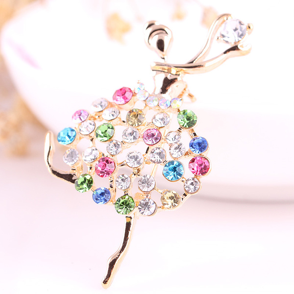买二送一韩版时尚高档手工水晶彩钻动物花草合金胸针女别针正品
