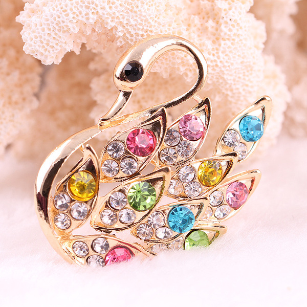 买二送一韩版时尚高档手工水晶彩钻动物花草合金胸针女别针正品