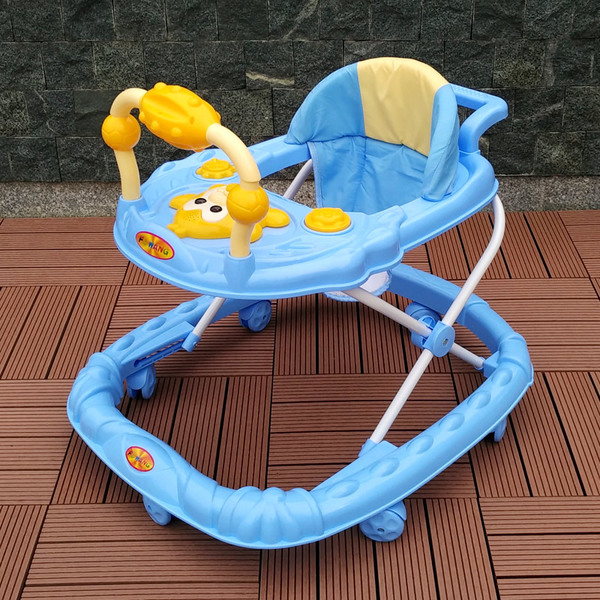 婴儿学步车6/7-18个月宝宝防侧翻多功能可折叠儿童滑行车带音乐