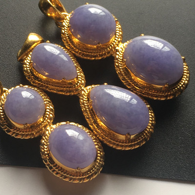 秒杀价 特价缅甸天然老坑紫罗兰翡翠吊坠戒面蓝紫色玉石蛋品相好