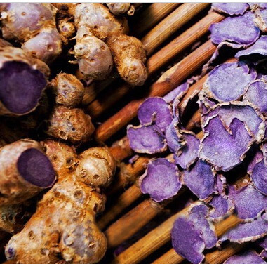 韩国流行紫姜黑姜泰国紫姜泰国黑姜紫心姜干片泰国人参黑生姜