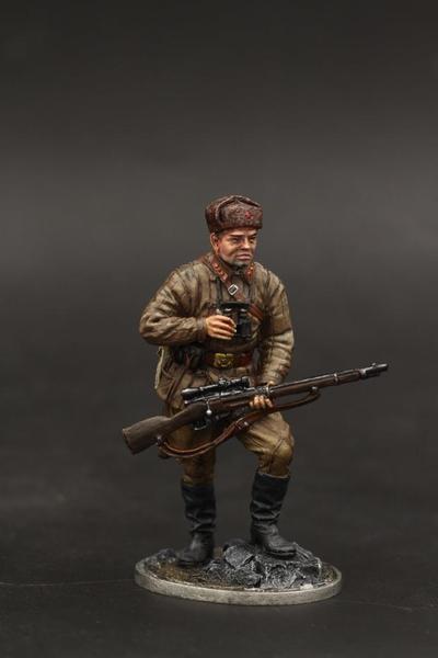 1/30 60mm 锡金属二战兵人模型 苏联 苏军狙击手