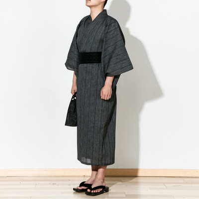 日式花火大会浴衣 短袖纯棉长款薄款浴袍 透气浴衣 江浙沪包邮