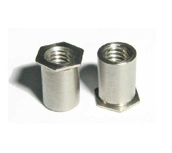 供应不锈钢通孔压铆螺母柱螺母柱sos-m4-3/4/6/8/9/10/12底孔6.