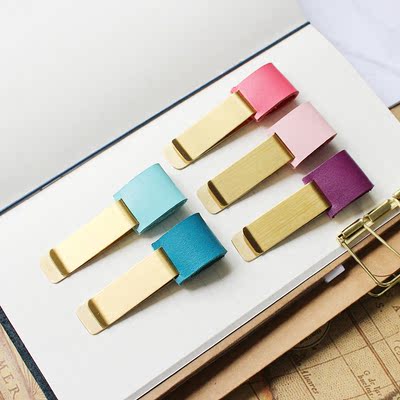 蜜糖色黄铜笔夹笔记本票据夹不锈钢钱夹traveler s notebook 5色