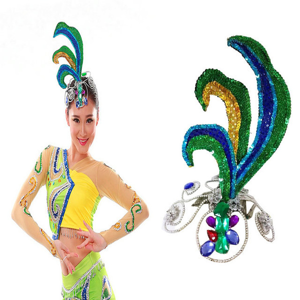 碧波孔雀舞蹈服装头饰傣族舞蹈服装桃李杯荷花奖舞蹈服装群舞定做