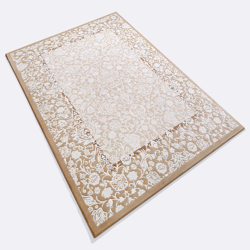 土耳其进口 浅色简欧 新古典客厅茶几书房卧室艺术地毯 真丝手感