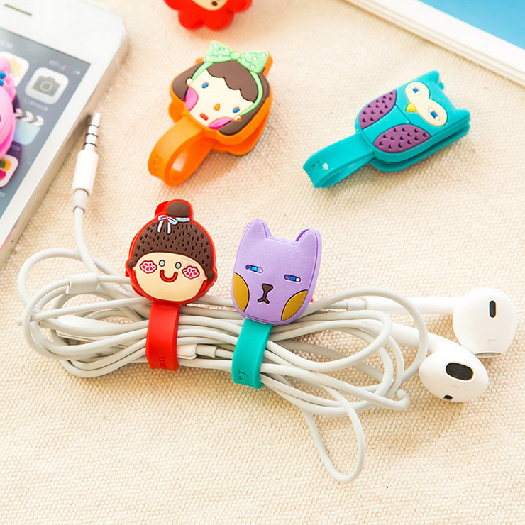 Cute Headphone Earphone Earbud Silicone Cable Cord Wrap Winder