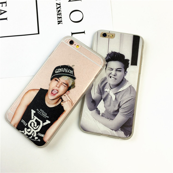 明星同款权志龙头像苹果iphone6s手机壳 6plus硅胶保护套5se外壳