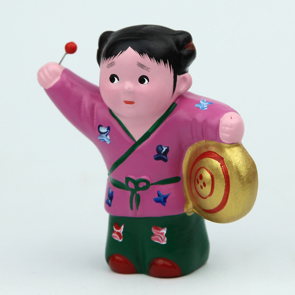 天津泥人张正品 敲锣 中国风特色摆件 泥彩塑 外事出国商务小礼品