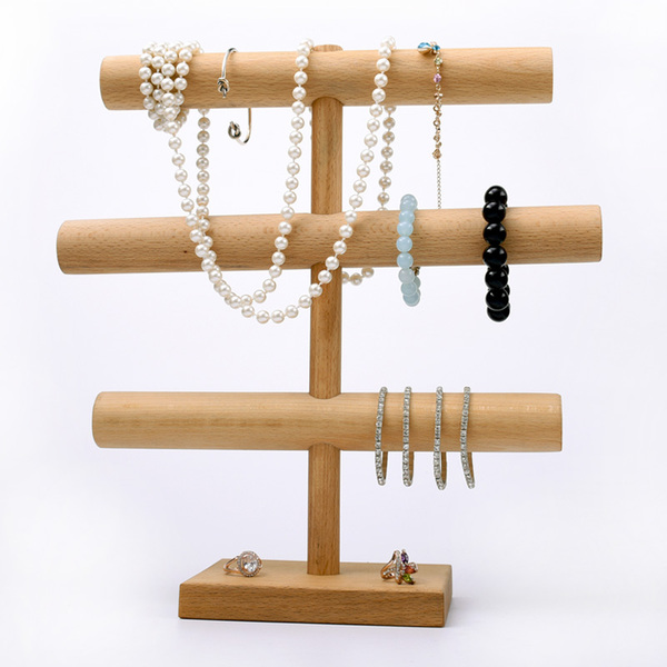 橡木首饰架手镯架 原木饰品展示架 项链架 佛珠展示 可拆手镯架