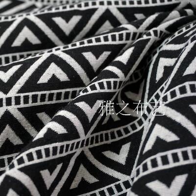 色织布条纹桌布波西米亚几何图形面料民族风提花布diy手工面料