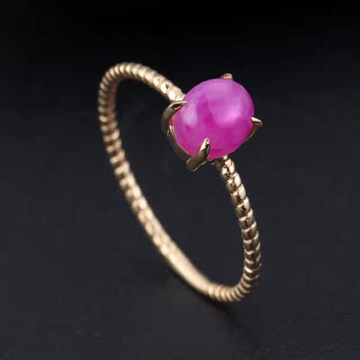 冠誉珠宝 18k金镶嵌加工定制玉石戒指款式 舒俱来加工定制戒指款