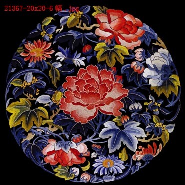 苏绣diy套件初学 牡丹吉祥团花 大画心30*30 入门新手刺绣画