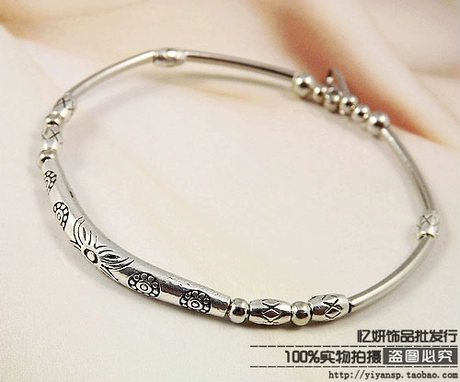 Trang sức phong cách quốc gia bán buôn vòng tay bạc Tây Tạng nữ trang sức retro vòng tay Valentine quà tặng chuyển nhượng 5086 vòng tay đôi