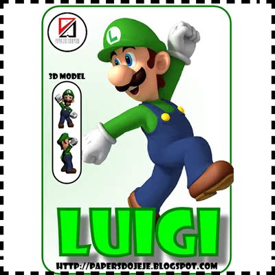 马里奥和路易 路易 动漫人偶 玩具 3d纸模手工diy