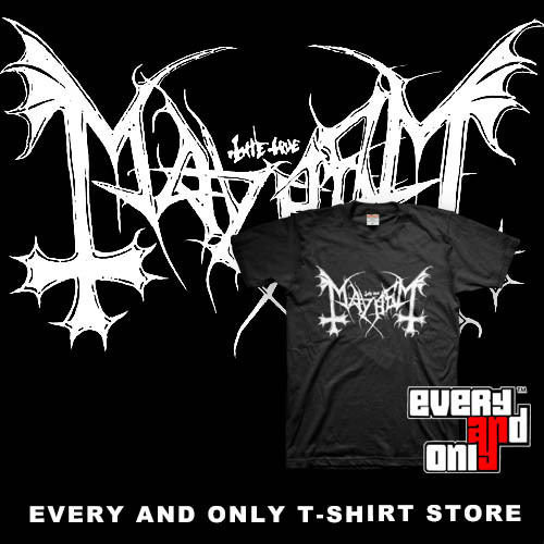 mayhem乐队logo精梳纯棉t恤死亡金属斯堪的纳维亚金属 logo有红色