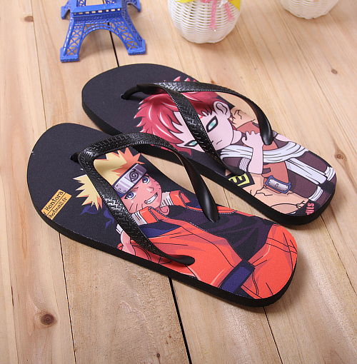 动漫火影忍者拖鞋 鸣人我爱罗夹脚沙滩人字拖 夏季男女凉鞋拖鞋